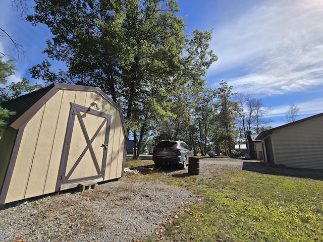 view of shed