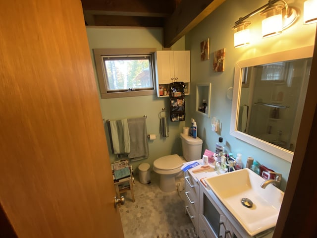 bathroom featuring toilet and vanity