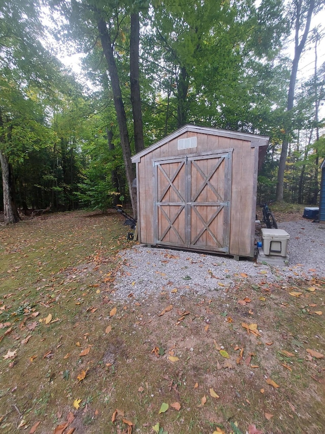 view of shed