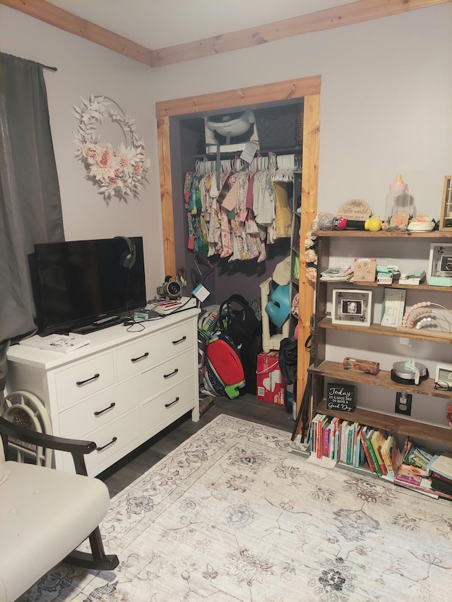 bedroom with ornamental molding