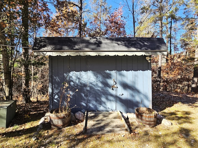 view of shed