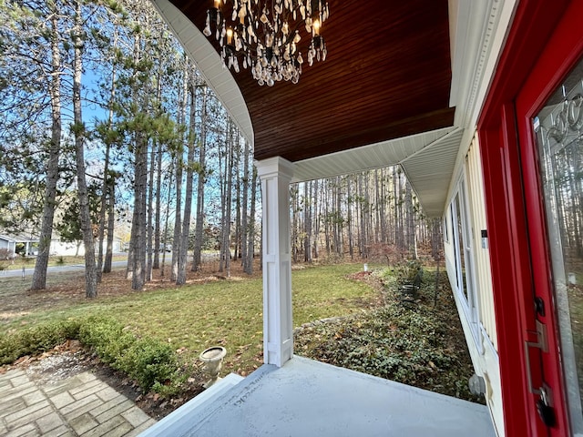 view of patio with a porch