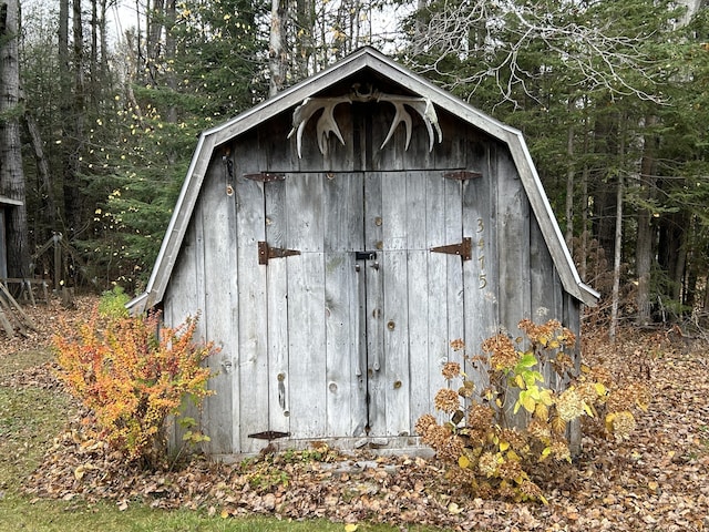 view of shed