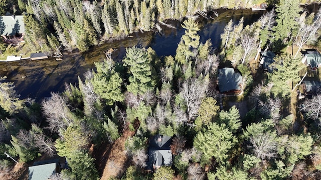 bird's eye view featuring a forest view