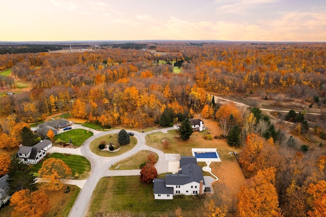 aerial view with a forest view