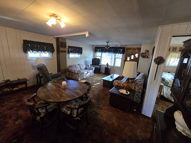 view of carpeted dining space