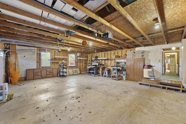 garage featuring a garage door opener