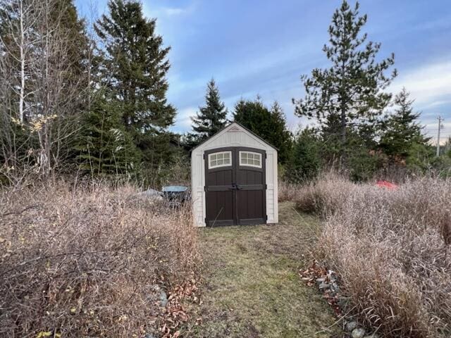 view of shed