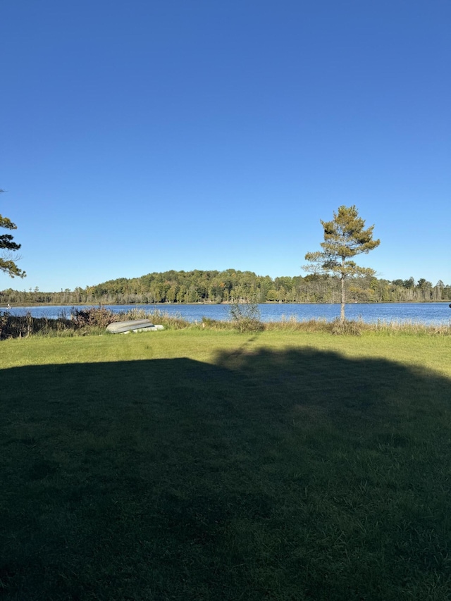 view of yard featuring a water view