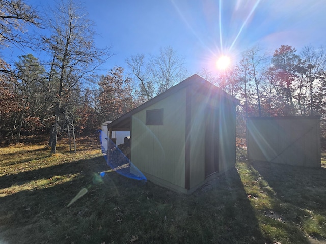 view of shed