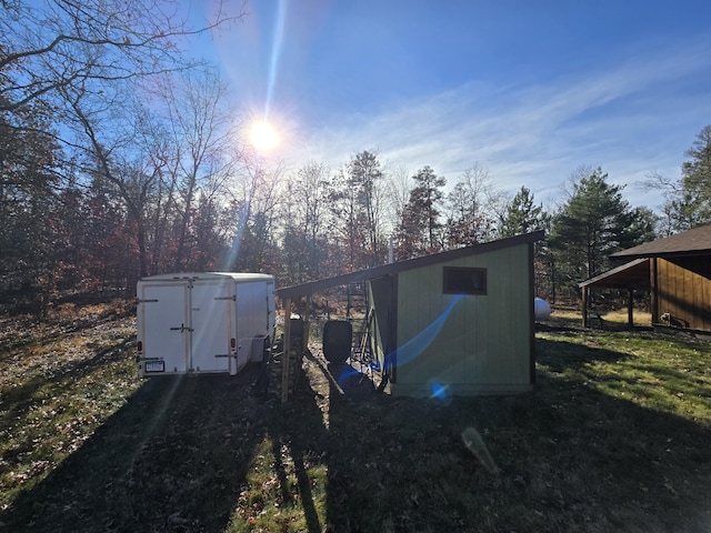 view of shed