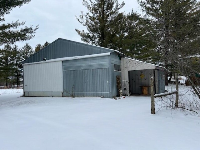 view of snow covered structure