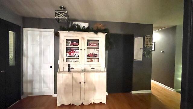 kitchen with wood finished floors