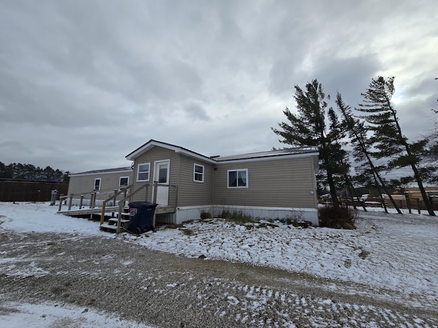 view of snowy exterior