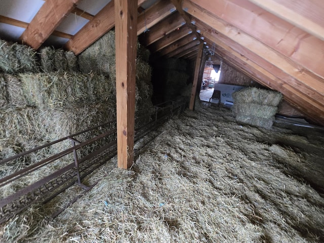 view of unfinished attic