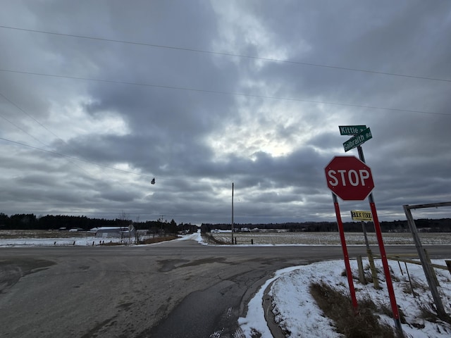 view of road with traffic signs