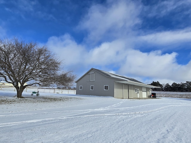 view of snow covered exterior