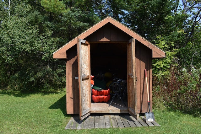 view of shed