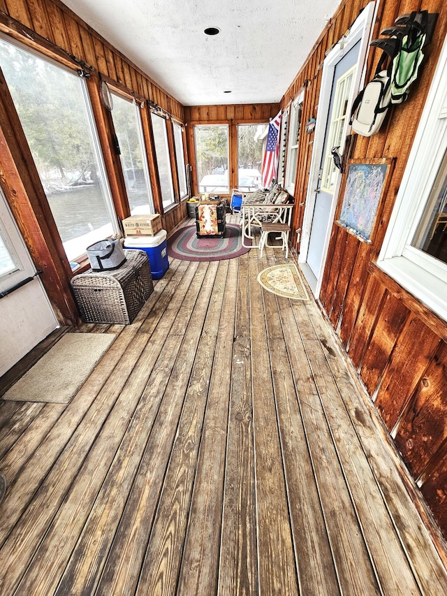 view of unfurnished sunroom