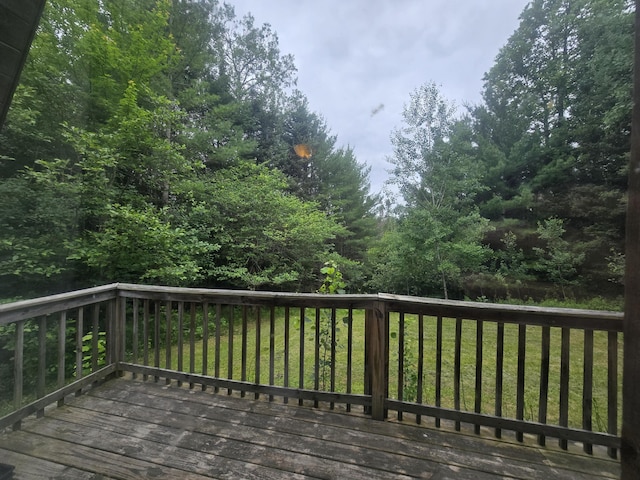 2709 Timberlane Trl, Grayling, MI 49738 - wooden terrace with a yard