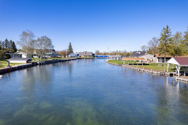 property view of water with a residential view