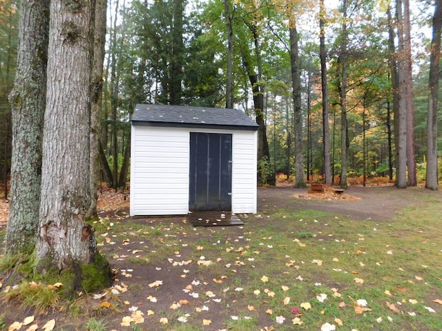 view of shed