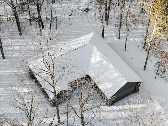 view of snowy aerial view