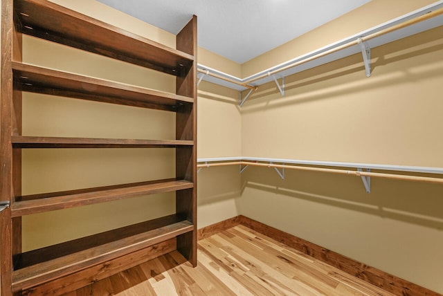 walk in closet featuring wood finished floors