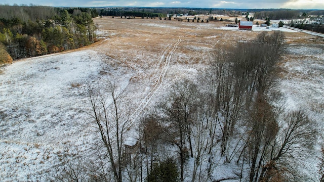 aerial view with a rural view