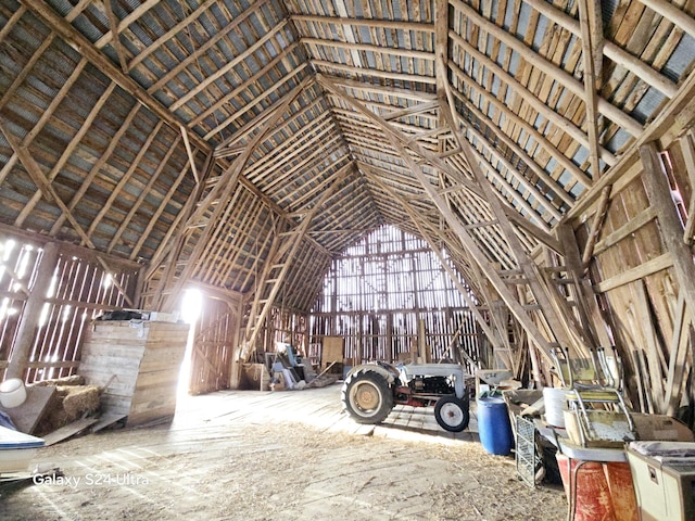 view of unfinished attic