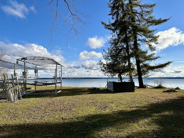 exterior space featuring a water view