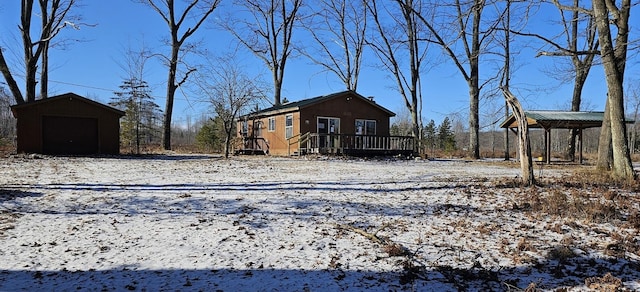 exterior space featuring an outdoor structure and a storage unit