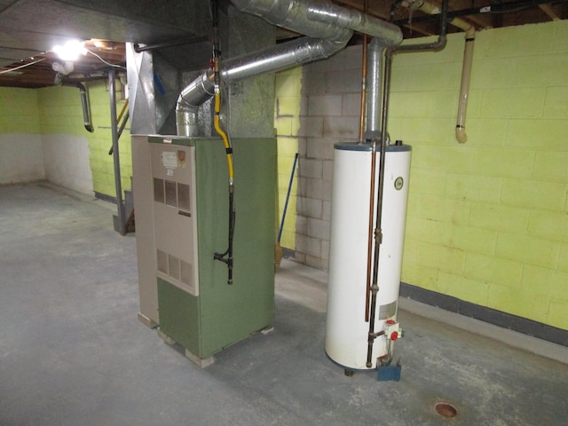 utilities with heating unit and water heater