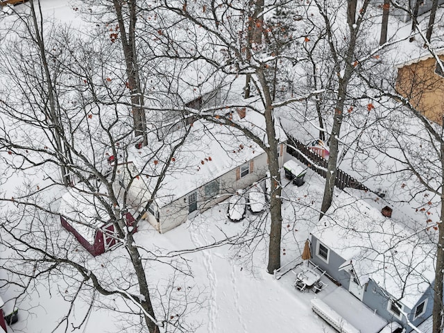 view of snowy aerial view