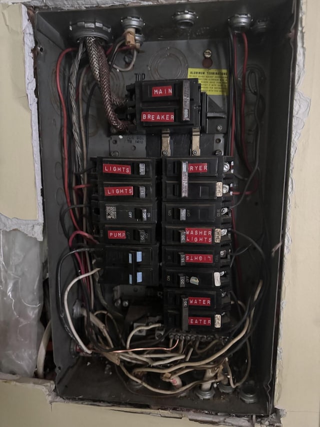 utility room featuring electric panel