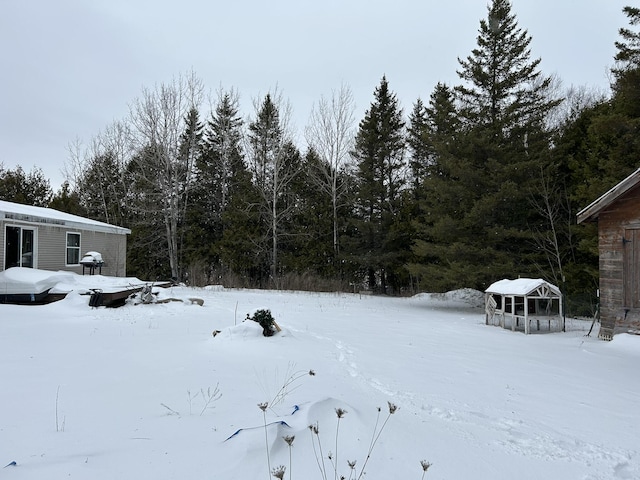 view of snowy yard