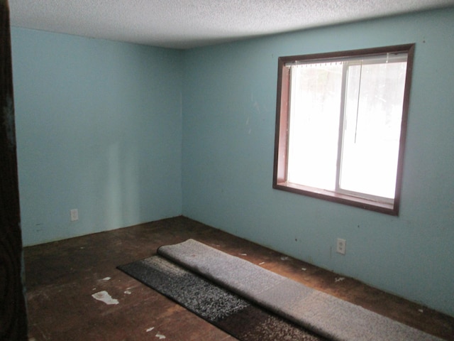 unfurnished room with a wealth of natural light and a textured ceiling