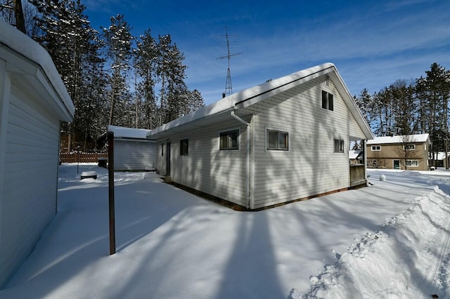 view of snowy exterior