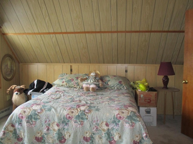6876 Old Alba Rd, Gaylord, MI 49735 - carpeted bedroom with lofted ceiling