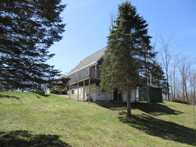 6876 Old Alba Rd, Gaylord, MI 49735 - view of yard featuring a wooden deck