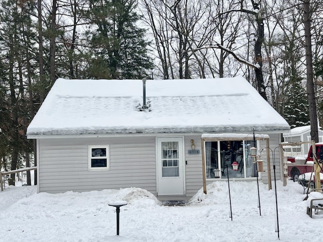 view of snow covered structure