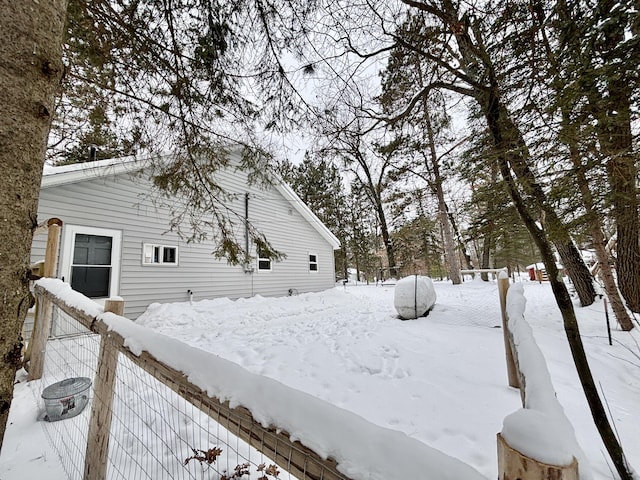 view of snowy exterior