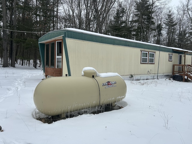 view of snow covered structure