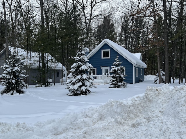 exterior space featuring a garage