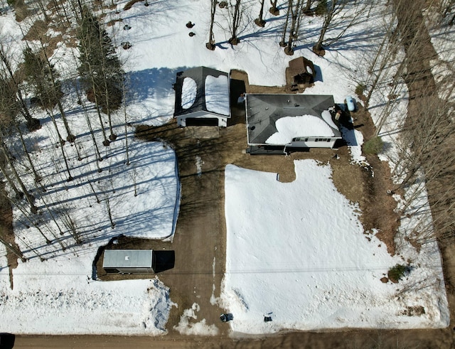 view of snowy aerial view