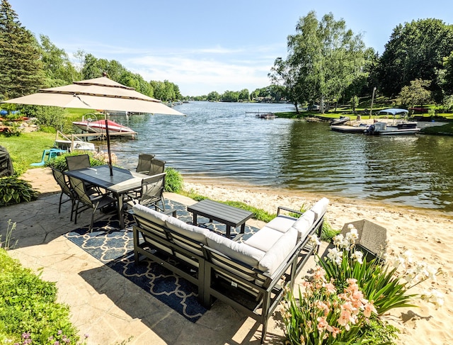 water view featuring a boat dock