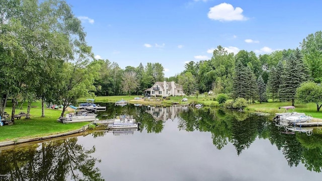 water view with a dock