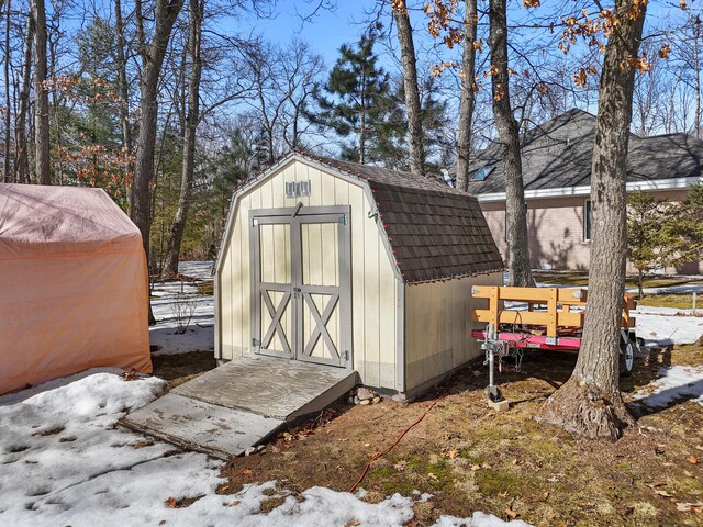 view of shed