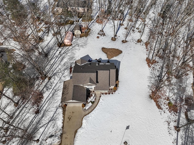 view of snowy aerial view