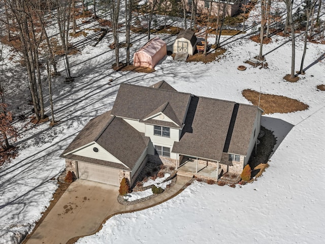 view of snowy aerial view